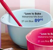 Love To Bake 27cm Melamine Mix Bowl Blue