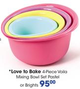 Love To Bake 4 Piece Voila Mixing Bowl Set Pastel Or Brights