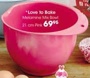 Love To Bake 21cm Melamine Mix Bowl Pink