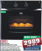 Defy 600E Black Undercounter Oven-596mm(DBO331/450)