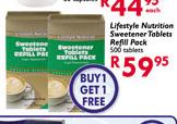 Lifestyle Nutrition Sweetner Tablets Refil pack-500 Tabs