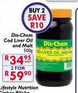 Dis-Chem Cod Liver Oil and Malt-2 x 500g