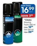Clicks Shaving Gel-200ml Each
