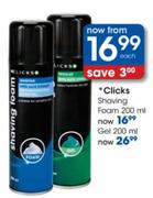 Clicks Shaving Foam-200ml Each