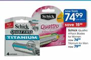 Schick Quattro Blades For Women-4 Pack