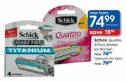 Schick Titanium Blades For men-4 Pack