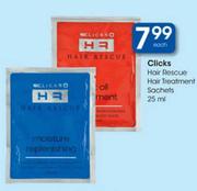 Clicks Hair Rescue/Hair Treatment Sachets-25ml Each