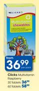 Clicks Multivitamin Raspberry Tablets-30's