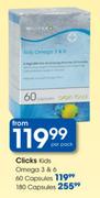Clicks Kids Omega 3 & 6 Capsules-60's