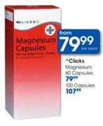 Clicks Magnesium Capsules-100's