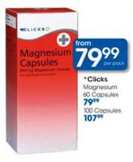 Clicks Magnesium Capsules-60's