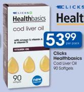 Clicks Healthbasics Cod Liver Oil Softgels-90's