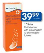 Clicks Multivitamin With Ginseng Fizzi Effervescent Tablets-10's