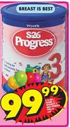 S-26 No.1/Promil 2/Progress 3 Milk Formula-900gm Tin Each