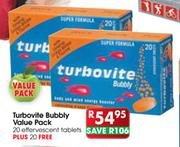 Turbovite Bubbly Value Pack Effervescent Tablets-20's Plus 20's Free 