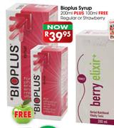 Bioplus Syrup Regular/Strawberry-200ml Plus 100ml Free