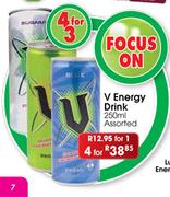 V Energy Drink Assorted-4x250ml