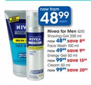 Nivea For Men Q10 Shaving Gel-200ml Each