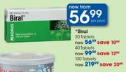 Biral Tablets-20's