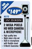 Dixon 2 Mega Pixels HD Web Camera & Microphone MS173