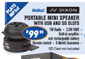 Dixon Portable Mini Speaker With USB & SD Slots