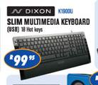 Dixon Slim Multimedia Keyboard USB (K1500U)