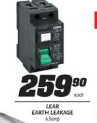 Lear Earth Leakage-63amp Each