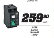 Lear Earth Leakage-63amp