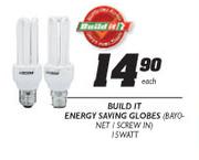 Build it Energy Saving Globes-15W Each