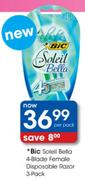 Bic Soleil Bella 4-Blade Female Disposable Razor-3 Per Pack