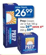 Prep Cream Jar or Tub - 250gm Each