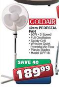 Goldair 40cm Pedestal Fan (GPF18)