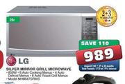 LG Silver Mirror Grill Microwave-26 Ltr (MH6647SRWS)