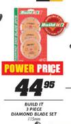 Build It 3 Piece Diamond Blade Set-115mm