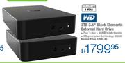 WD 3TB 3.5" Black Elements External Hard Drive