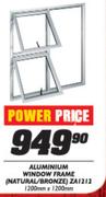 Aluminium Window Frame(Natural/Bronze)ZA1212(1200 x 1200mm)