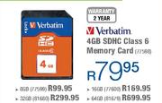 Verbatim 64GB SDHC Class 6 Memory Card