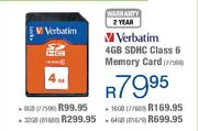 Verbatim 32GB SDHC Class 6 Memory Card