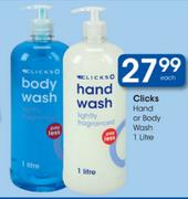 Clicks Hand Or Body Wash-1L Each
