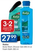 Radox Body Wash, Shower Gel-250ml Or Foam Bath-300ml Each