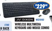 N-Dixon Wireless Multimedia Keyboard And Mouse Combo