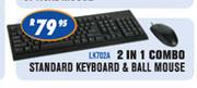 2 In 1 Combo Standard Keyboard & Ball Mouse