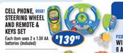 Cell Phone, Steering Wheel & Remote & Keys Set