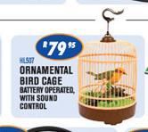 Ornamental Bird Cage (Battery Operated With Sound Control)
