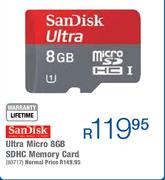 Sandisk Ultra Micro 8GB SDHC Memory Card