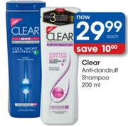 Clear Anti-Dondruff Shampoo-200Ml Each