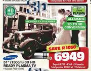 Samsung 51"(130cm) 3D HD Ready Plasma TV(PS51E490)
