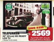 Telefunken 32"(81cm) HD Ready LCD TV(TLCD-32HD)