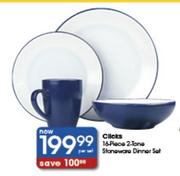 Clicks 16-Piece 2-Tone Stoneware Dinner Set-16-Per Set