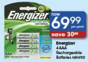 Energizer 4 AAA Rechargeable Batteries MAH700-Per Pack